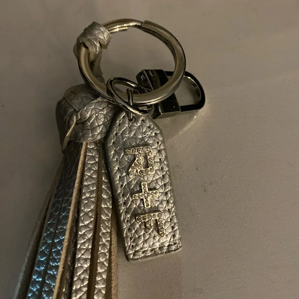 Rodan + Fields Black and Silver key chain